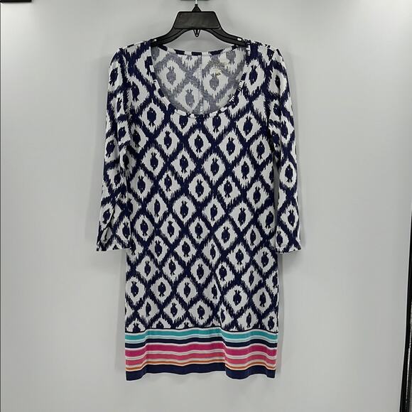 Lilly Pulitzer Women's Beacon Pima Cotton T-Shirt Dress - Navy/White - Small - Picture 1 of 7